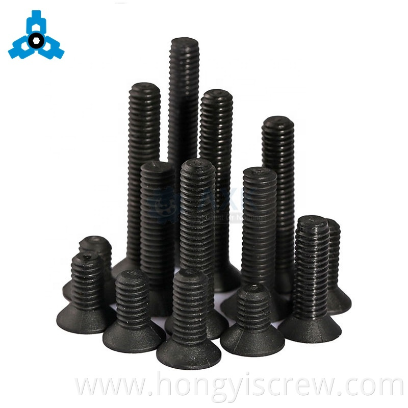 Grade 12.9 Alloy Steel Black Zinc Philips CSK Head Flat Head Machine Screw